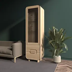Шкаф с витриной из массива дуба "DEO 1"
