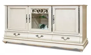 Тумба "Оскар" Белая эмаль темная патина 