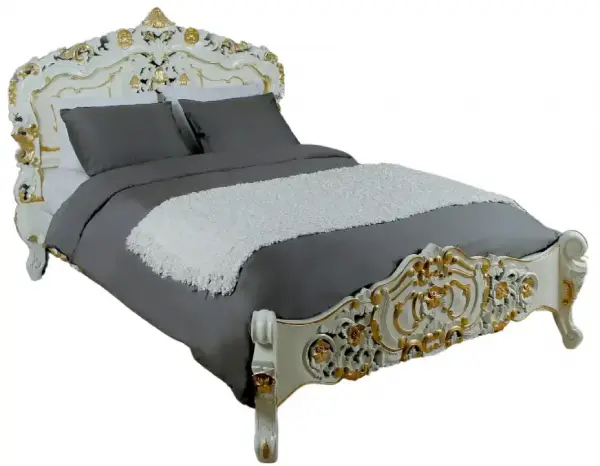 Кровать двуспальная Rococo белая