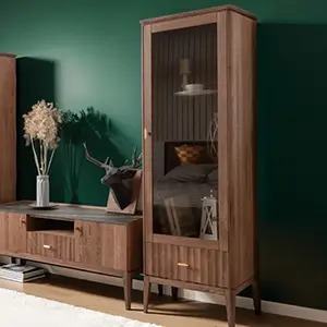 Шкаф с витриной из массива дуба "Палермо 1"