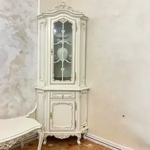 Витрина угловая "Клеопатра" Слоновая кость