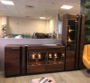 Комод 3х дверный со стеклом Porti 48 Дуб шоколадный   купить в интернет магазине Мебельный Салон. Звоните +7 495 743 46 14