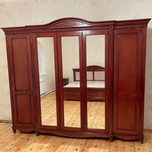 Шкаф 5 дверный с зеркалом "Карина" Слоновая кость 2370 купить в интернет магазине Мебельный Салон. Звоните +7 495 743 46 14