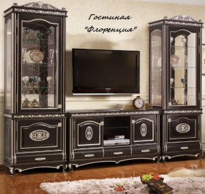 Шкаф с витриной 1-дв. "Флоренция" И006.20 Каштан купить в интернет магазине Мебельный Салон. Звоните +7 495 743 46 14
