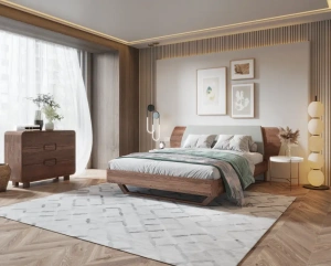 Кровать из массива дуба "DEO" без тумб 180*200  купить в интернет магазине Мебельный Салон. Звоните +7 495 743 46 14