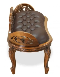 Скамья резная кожаная MSU.640 Brown купить в интернет магазине Мебельный Салон. Звоните +7 495 743 46 14