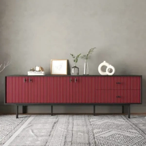 Комод 2 ящика 4 двери "Emerson" черный EM04/red/L купить в интернет магазине Мебельный Салон. Звоните +7 495 743 46 14