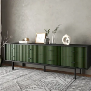 Комод 8 ящиков "Emerson" черный EM03/green/L купить в интернет магазине Мебельный Салон. Звоните +7 495 743 46 14